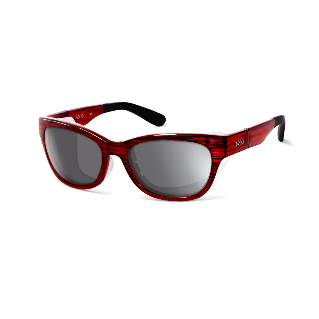 Ziena Marina in Merlot Frame with Frost Eyecup and Polarized Grey Lens front view