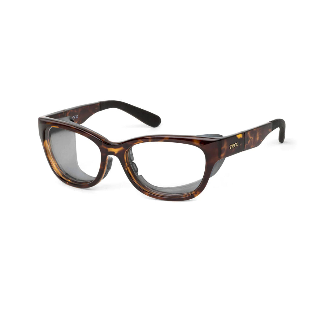 Ziena Marina in Tortoise Frame with Black Eyecup and Clear Lens front view