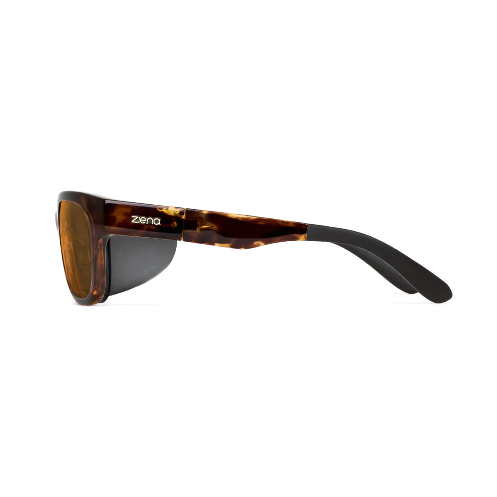 Ziena Marina in Tortoise Frame with Black Eyecup and Copper Lens side view