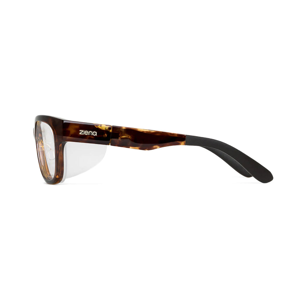 Ziena Marina in Tortoise Frame with Frost Eyecup and Clear Lens side view