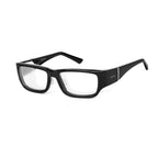 Ziena Nereus in Glossy Black Frame with Frost Eyecup and Clear Lens profile view