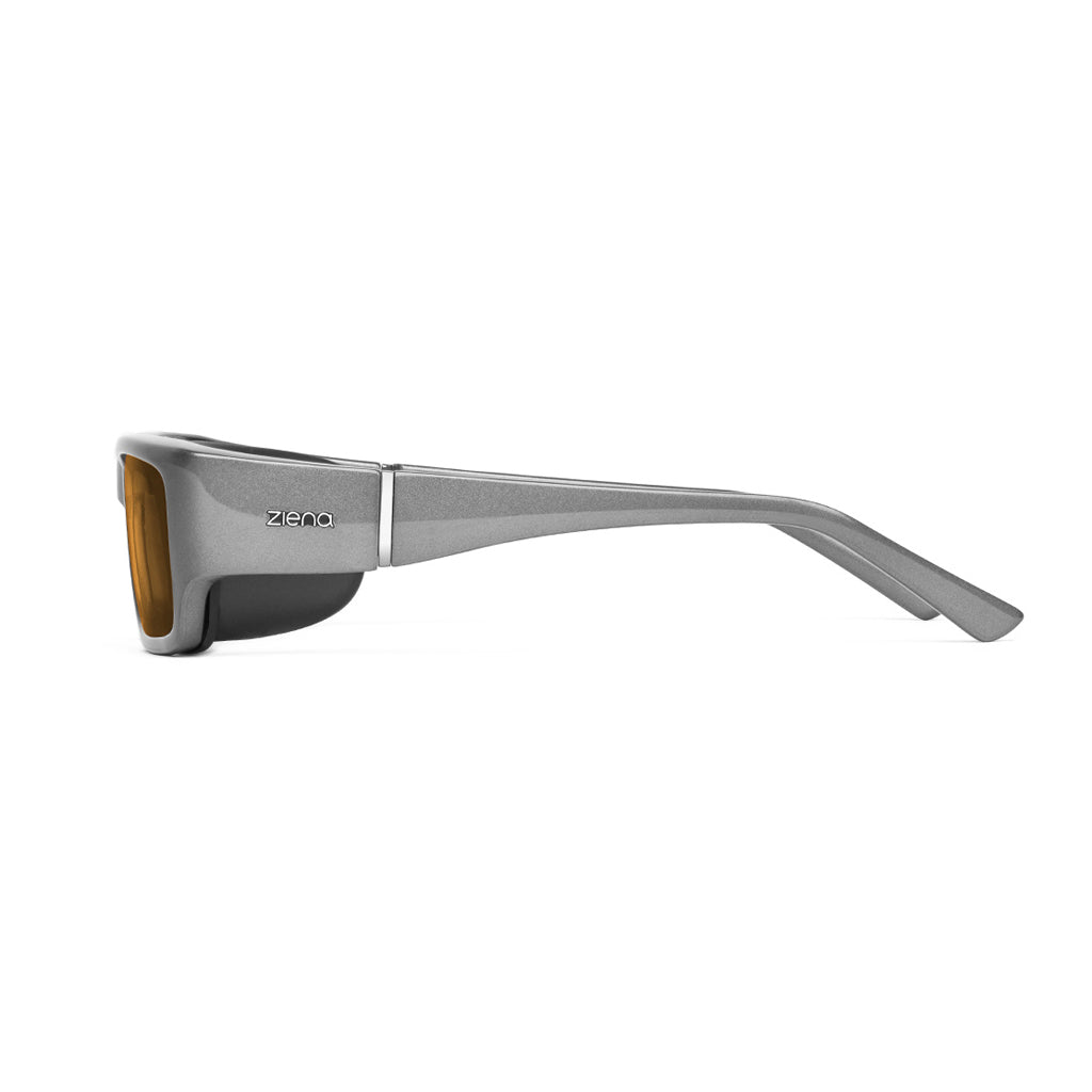 Ziena Nereus in Titan Frame with Black Eyecup and Copper Lens side view