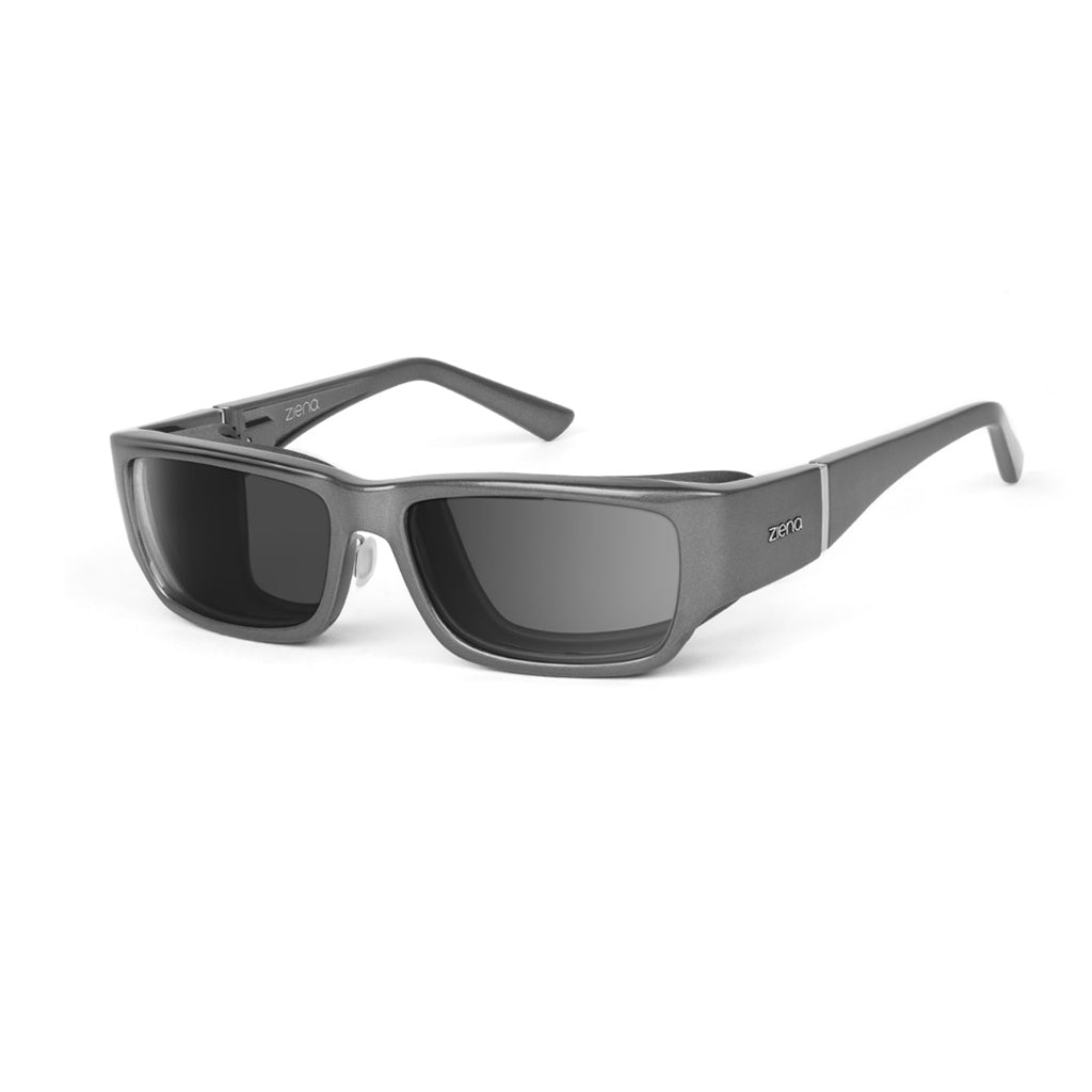 Ziena Nereus in Titan Frame with Black Eyecup and Polarized Grey Lens profile view