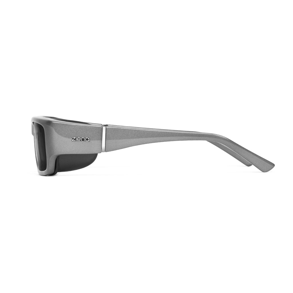 Ziena Nereus in Titan Frame with Black Eyecup and Polarized Grey Lens side view