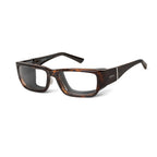 Ziena Nereus in Tortoise Frame with Black Eyecup and Clear Lens profile view