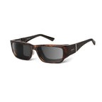 Ziena Nereus in Tortoise Frame with Black Eyecup and Polarized Grey Lens profile view