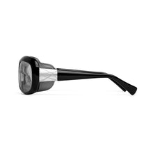 Load image into Gallery viewer, Ziena Oasis in Glossy Black Frame with Black Eyecup and Clear Lens side view
