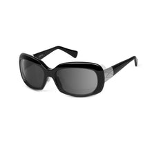Load image into Gallery viewer, Ziena Oasis in Glossy Black Frame with Frost Eyecup and Grey Lens profile view
