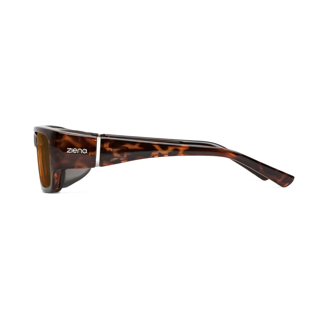 Ziena Seacrest in Tortoise Frame with Black Eyecup and Copper Lens side view