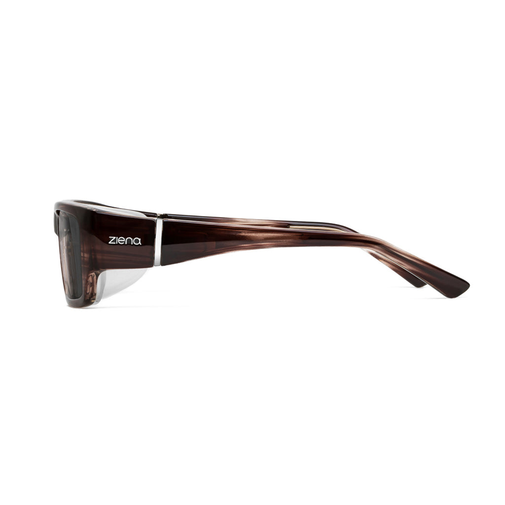 Ziena Seacrest in Veneer Frame with Frost Eyecup and Polarized Grey Lens side view