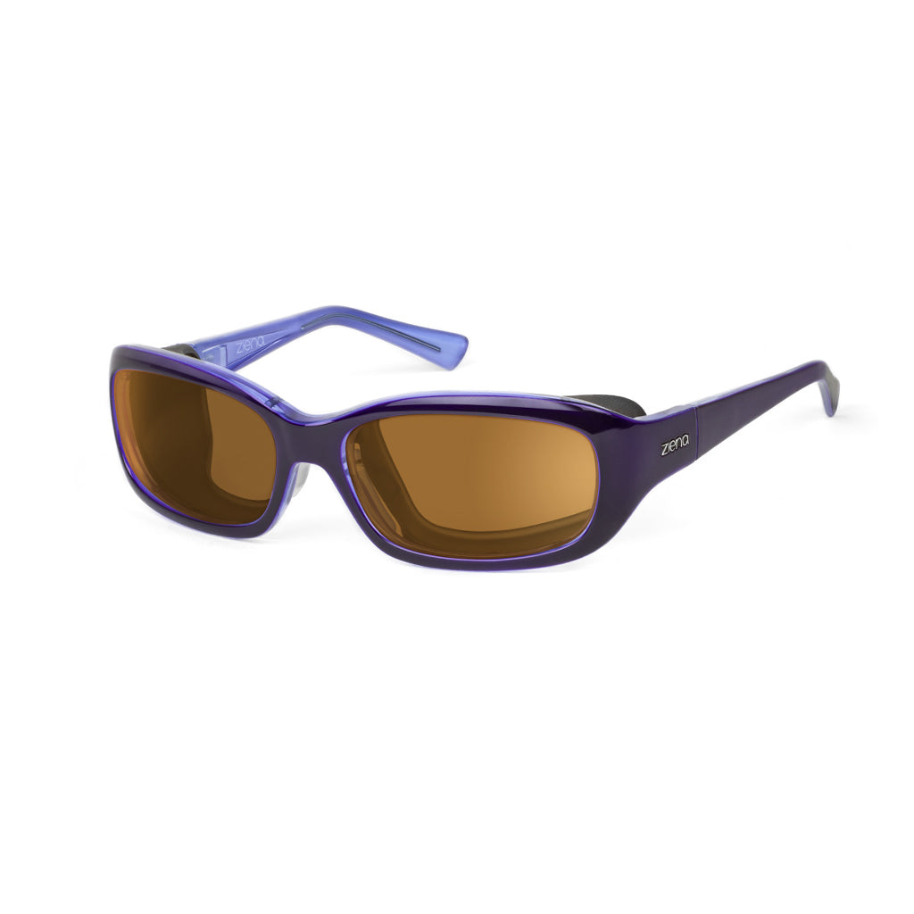 Ziena Verona in Lilac Frame with Black Eyecup and Copper Lens profile view