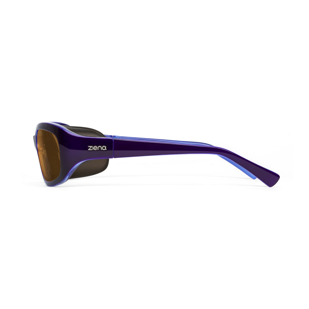 Ziena Verona in Lilac Frame with Black Eyecup and Copper Lens side view