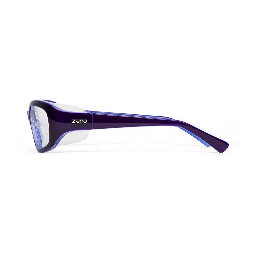 Ziena Verona in Lilac Frame with Frost Eyecup and Clear Lens side view