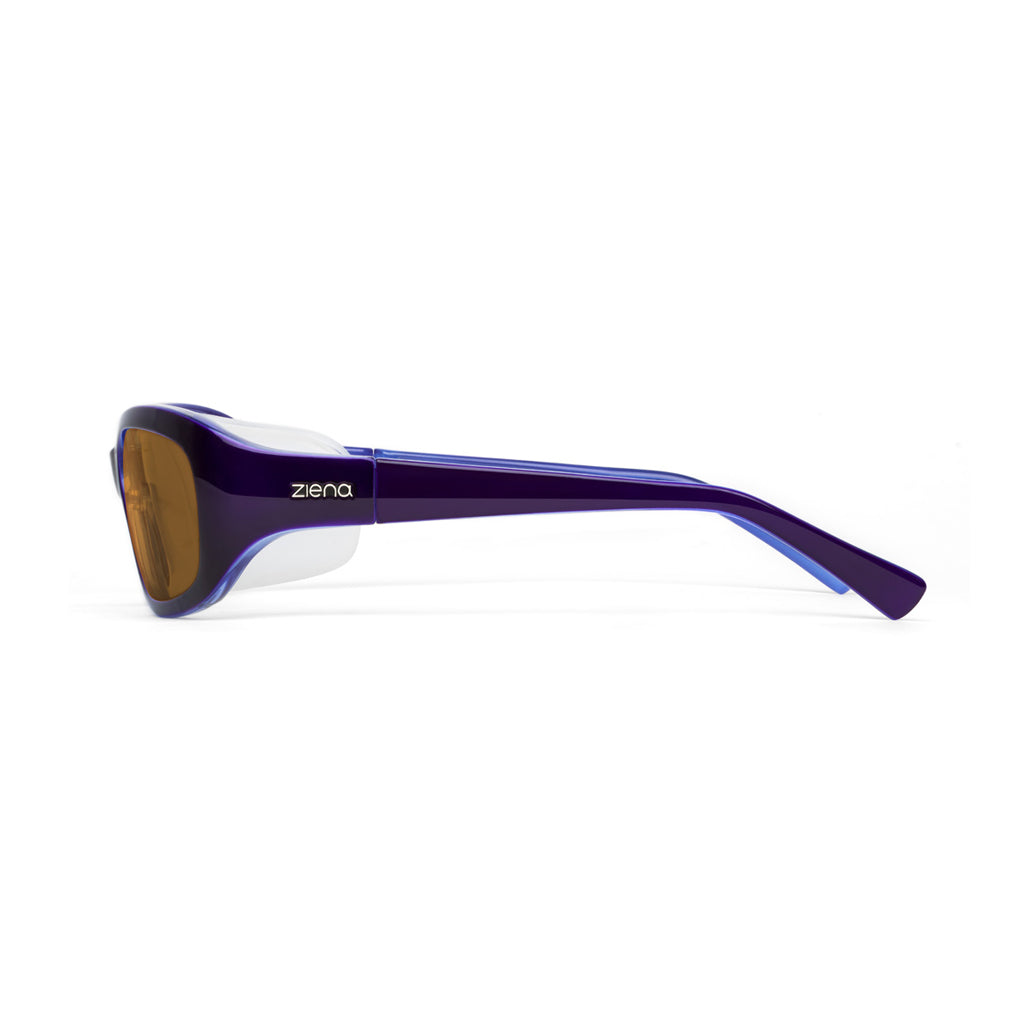 Ziena Verona in Lilac Frame with Frost Eyecup and Copper Lens side view