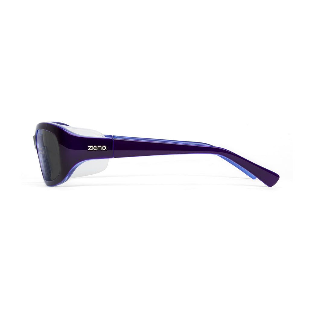 Ziena Verona in Lilac Frame with Frost Eyecup and Grey Lens side view