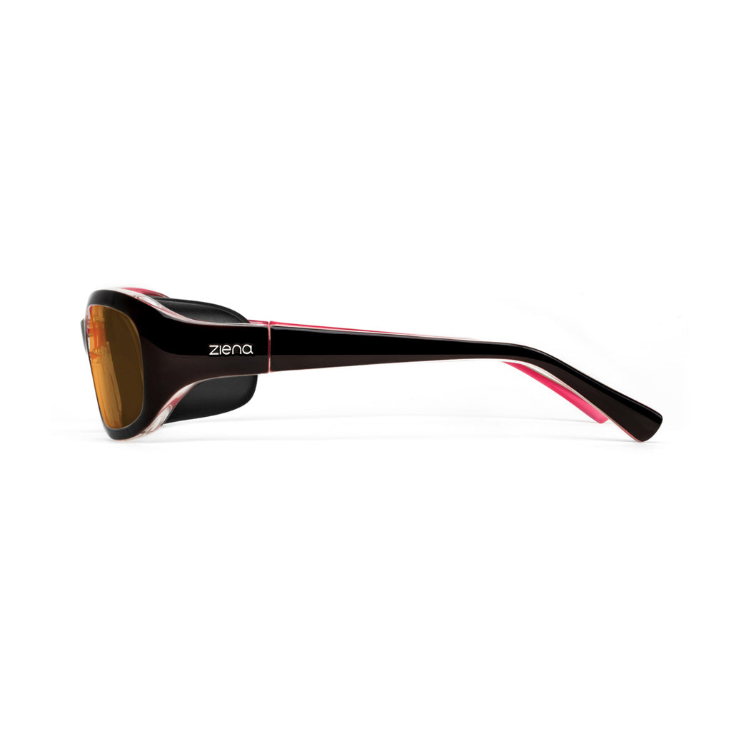 Ziena Verona in Rose Frame with Black Eyecup and Copper Lens side view