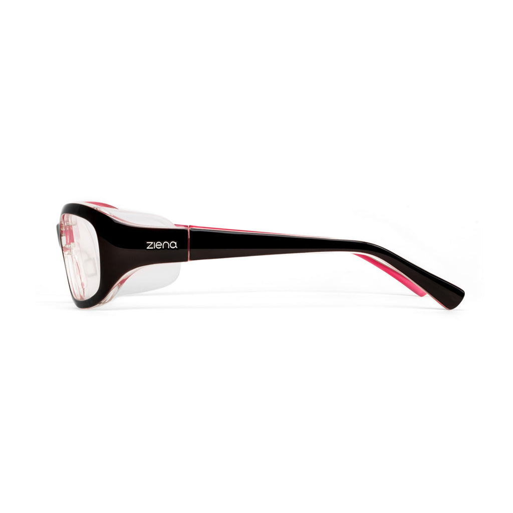 Ziena Verona in Rose Frame with Frost Eyecup and Clear Lens side view