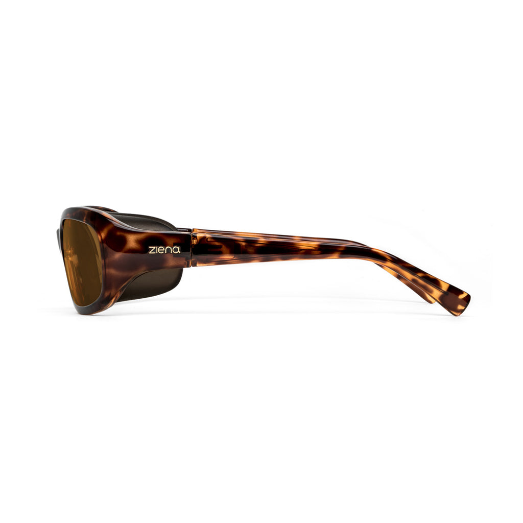 Ziena Verona in Tortoise Frame with Black Eyecup and Copper Lens side view