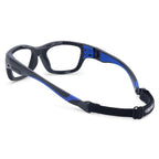Versport Ares Matte Black Blue with strap rear angled view
