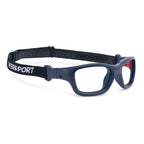 Versport Ares Matte Navy Red with strap angled view