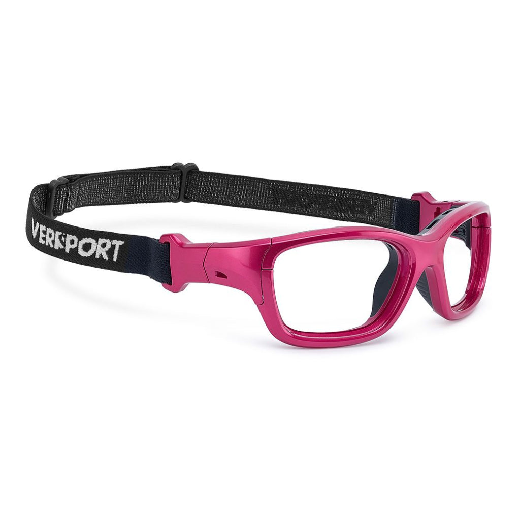 Versport Ares Pearl Raspberry Black with strap angled view
