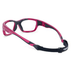 Versport Ares Pearl Raspberry Black with strap rear angled view