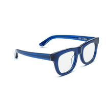 Load image into Gallery viewer, Caddis D28 Reading Glasses in Gloss Blue angled view
