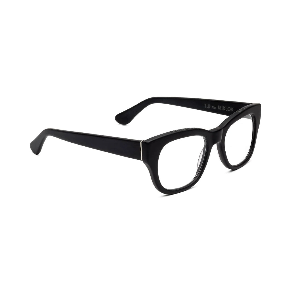 Caddis Miklos Reading Glasses in Matte Black angled view