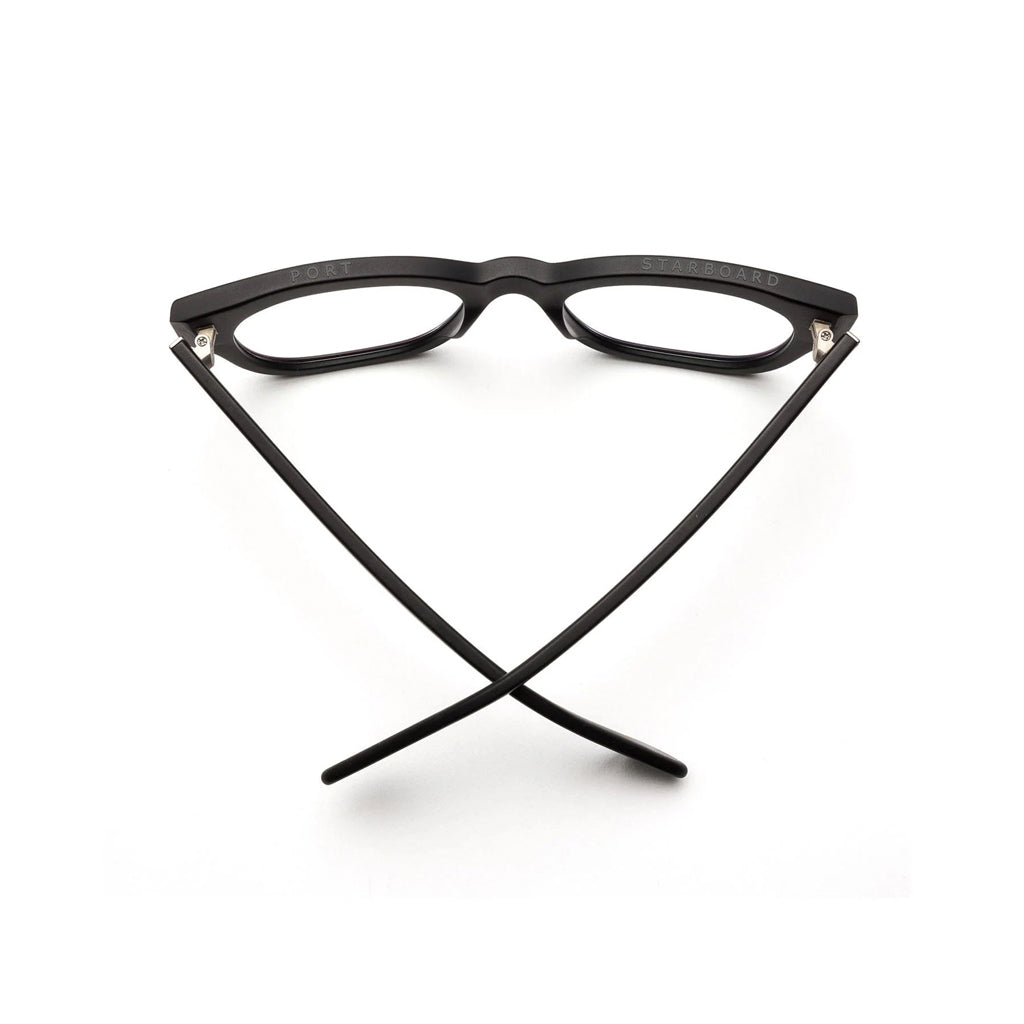 Caddis Miklos Reading Glasses in Matte Black top view