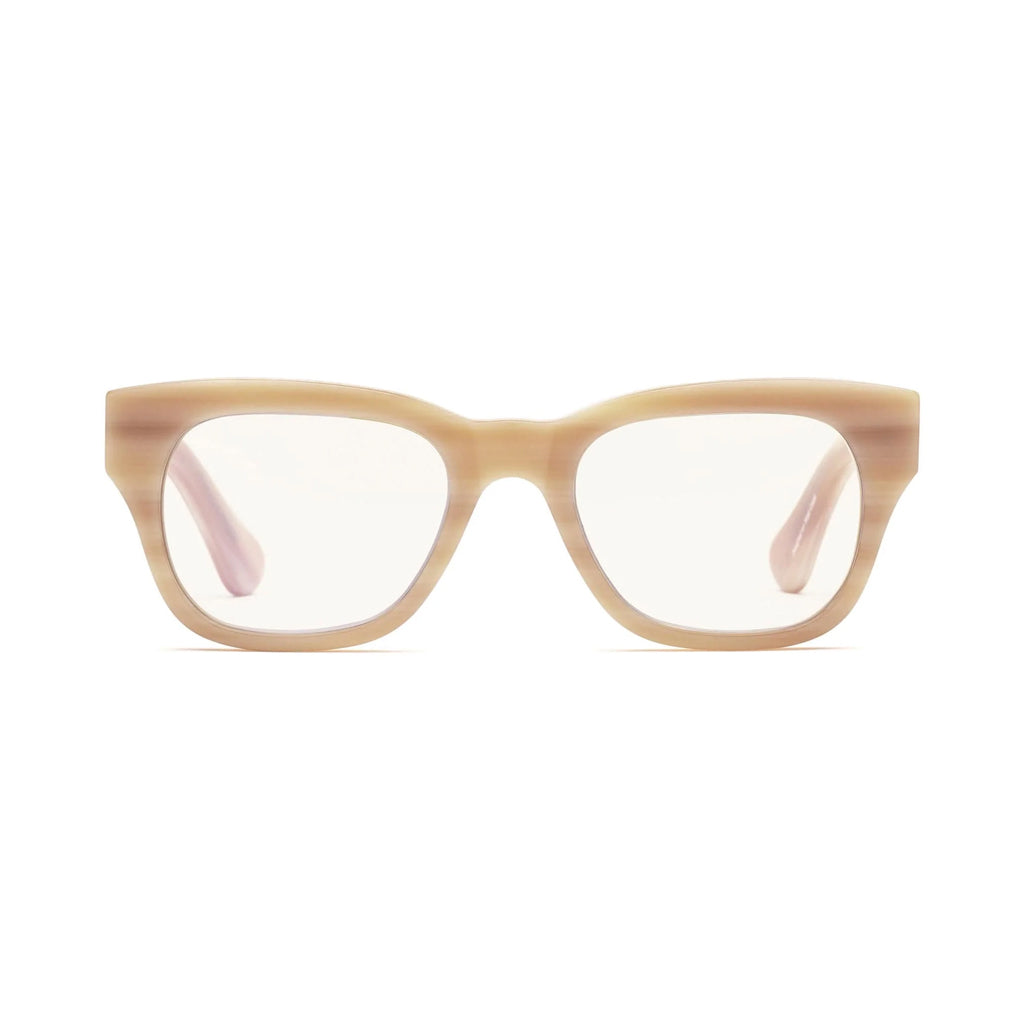 Caddis Miklos Reading Glasses in Polished Bone front view