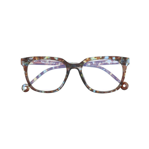 Parafina Tigris Reading Glasses in Blue Tortoise front view