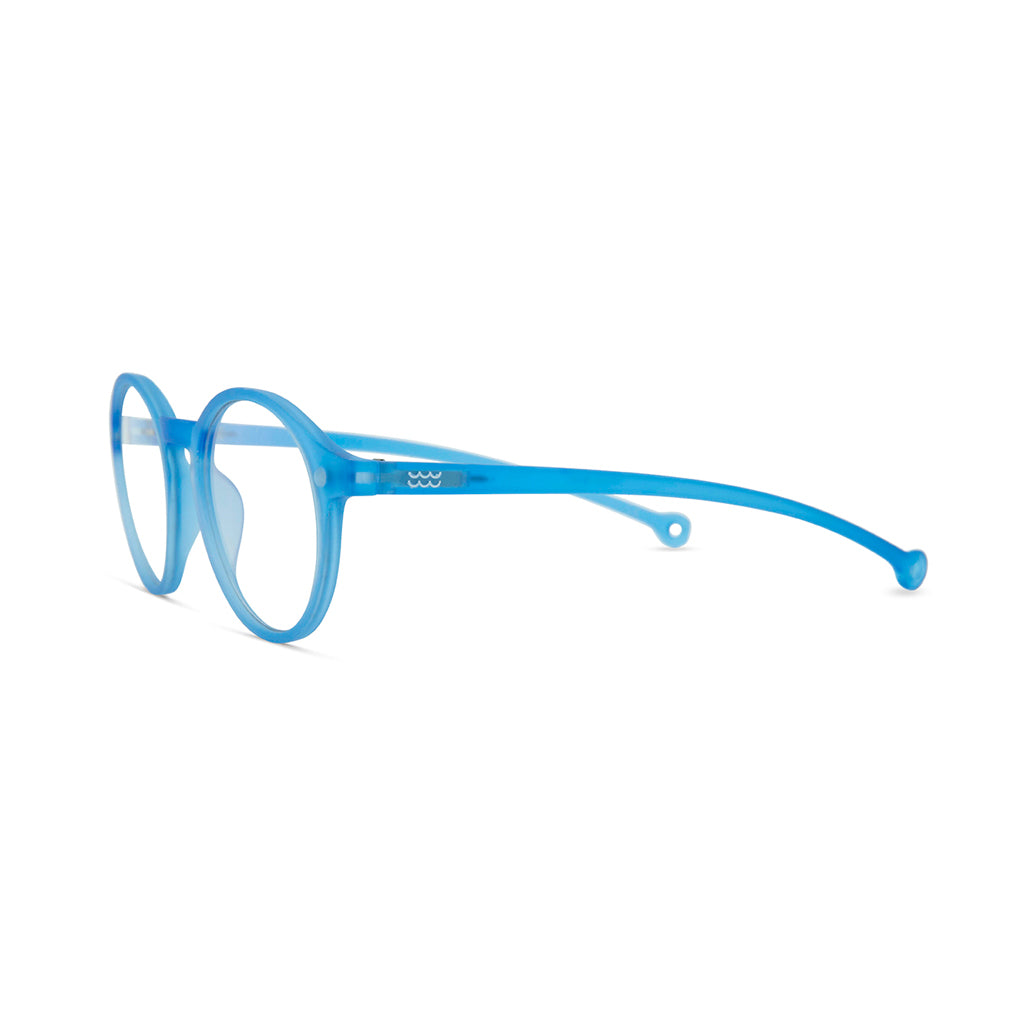 Parafina Volga Reading Glasses in Blue angled view