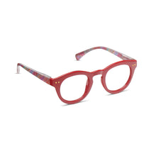 Load image into Gallery viewer, Peepers Readers Clover Frame Red Plaid angled view

