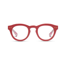 Load image into Gallery viewer, Peepers Readers Clover Frame Red Plaid front view
