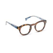 Load image into Gallery viewer, Peepers Readers Clover Frame Tortoise Plaid angled view
