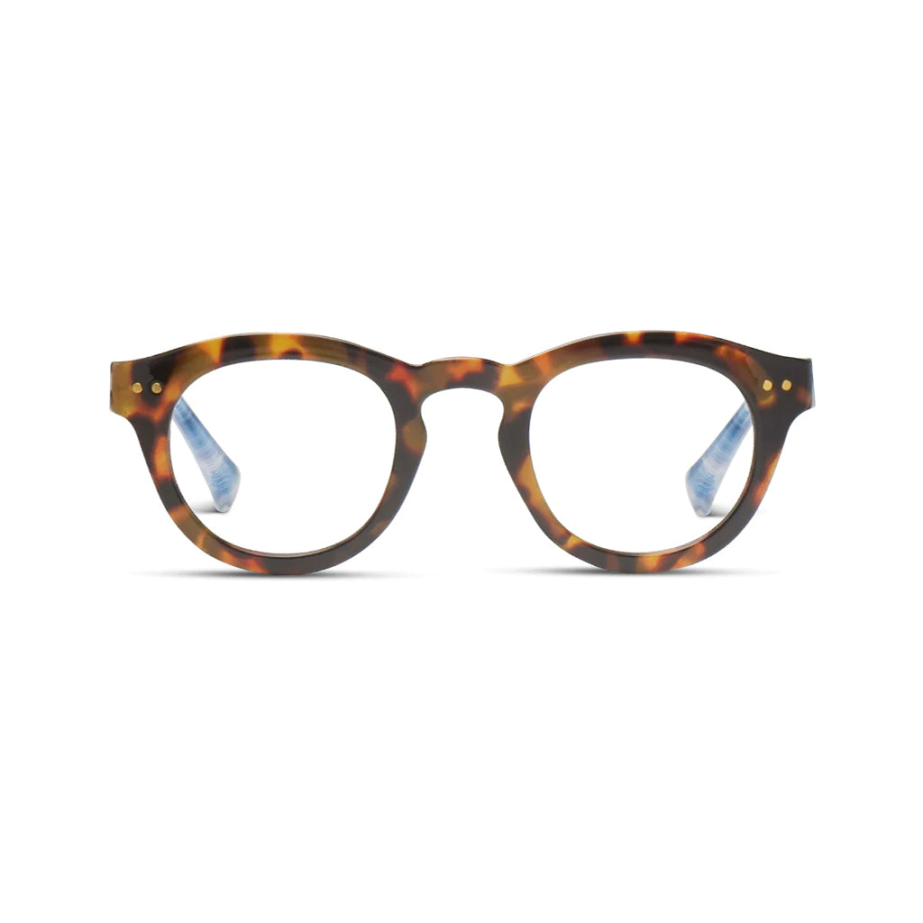Peepers Readers Clover Frame Tortoise Plaid front view