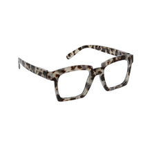 Load image into Gallery viewer, Peepers Readers Standing Ovation Frame in Gray Tortoise angled view
