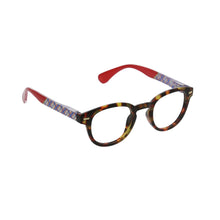 Load image into Gallery viewer, Peepers Readers Tartan frame in Tortoise Plaid angled view
