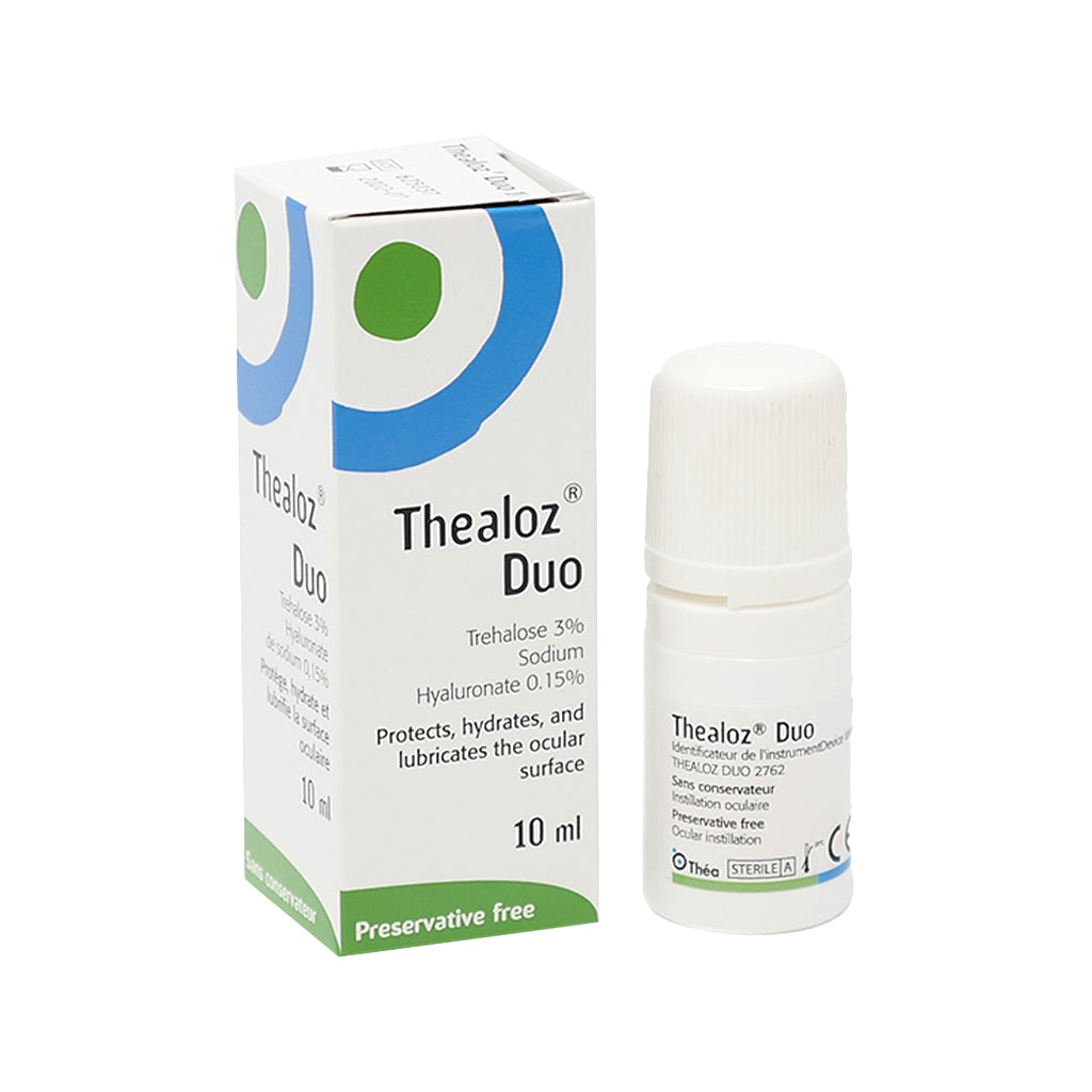 Thealoz Duo Eye Drops bottle with box